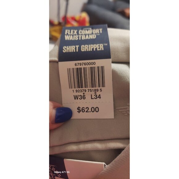 DOCKERS Men's Signature Khaki Lux Cotton Stretch Athletic Fit Pants Beige 36X34 - Picture 12 of 12